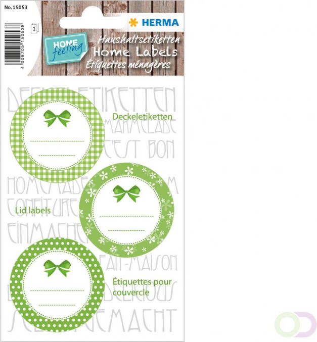 Herma 15053 Stickers Kitchenlabels voor deksel Ã 44 groen